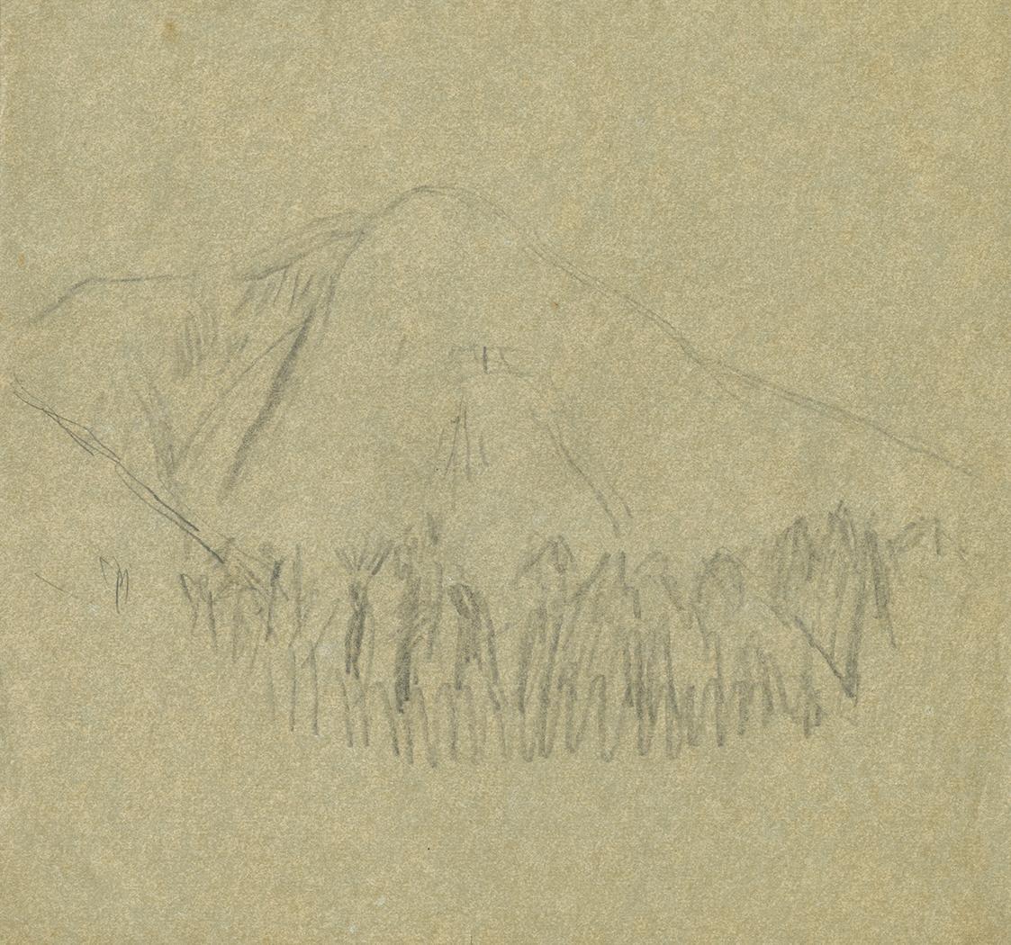 Alfred Wickenburg, Berg, um 1935, Bleistift auf Papier, Blattmaße: 24,6 × 26,2 cm, Privatbesitz