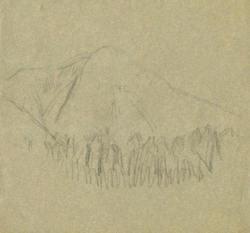 Alfred Wickenburg, Berg, um 1935, Bleistift auf Papier, Blattmaße: 24,6 × 26,2 cm, Privatbesitz