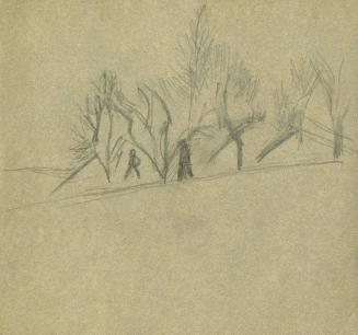 Alfred Wickenburg, Zwei Personen in einer Landschaft, um 1935, Bleistift auf Papier, Blattmaße: ...