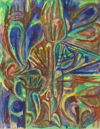 Alfred Wickenburg, Komposition, um 1960, Aquarell auf Papier, Blattmaße: 56,2 × 45,2 cm, Leihga ...