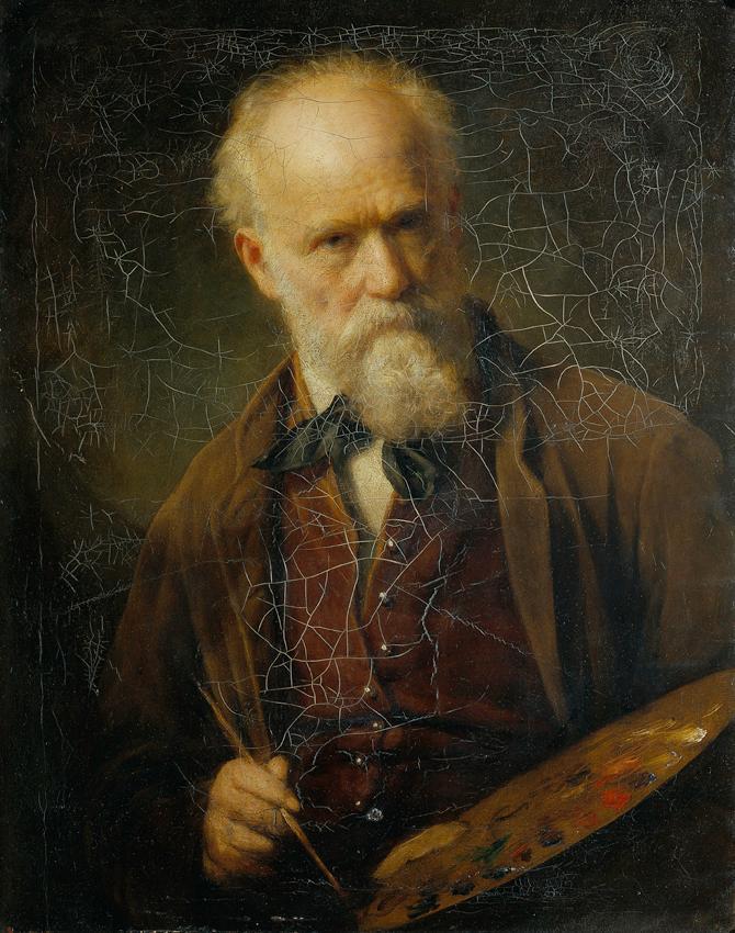 Friedrich von Amerling, Selbstporträt mit Palette, 1881, Öl auf Leinwand, 80 x 63 cm, Belvedere ...