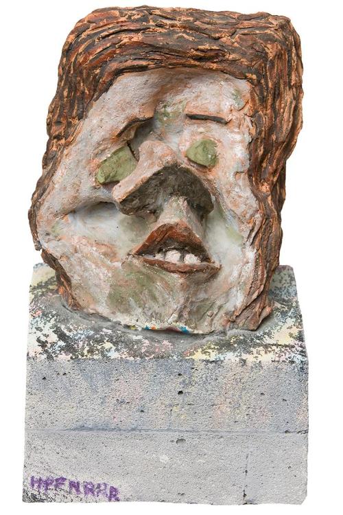 Kurt Hüpfner, Babeuf, 2000, Terrakotta, Engobe, Gips, 29 × 18 × 16 cm, Privatbesitz, Wien