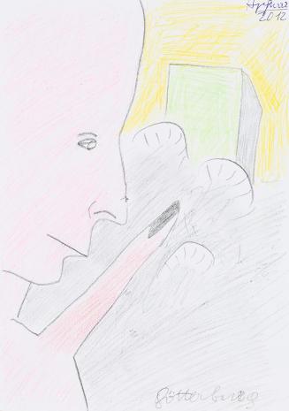Kurt Hüpfner, Götterburg, 2012, Bleistift und Buntstift auf Papier, 29,7 × 21 cm, Privatbesitz, ...