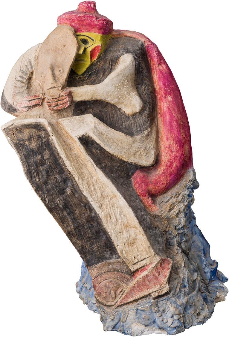 Kurt Hüpfner, Jesuit, um 1995, Gips, Pigmentfarbe, Öl, 42 × 25 × 20 cm, Privatbesitz, Wien, Inv ...