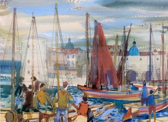 Otto Rudolf Schatz, Adria Hafen, um 1940, Aquarell auf Papier, Privatbesitz