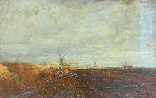 Tina Blau, Bei Amsterdam, 1875/1876, Öl auf Holz, 41 × 64 cm, Museum of Fine Arts, Osijek, Inv. ...