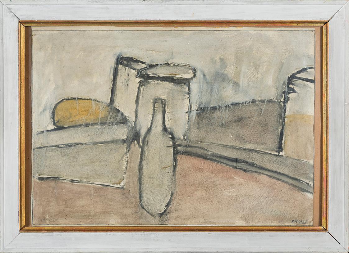 Kurt Hüpfner, Dimanche, 1964, Aquarell auf Karton, 39 × 55,3 cm, Privatbesitz, Wien