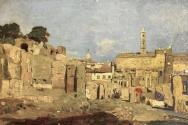 Tina Blau, Forum Romanum, 1885, Öl auf Holz, 17 × 27 cm, Privatbesitz, Wien