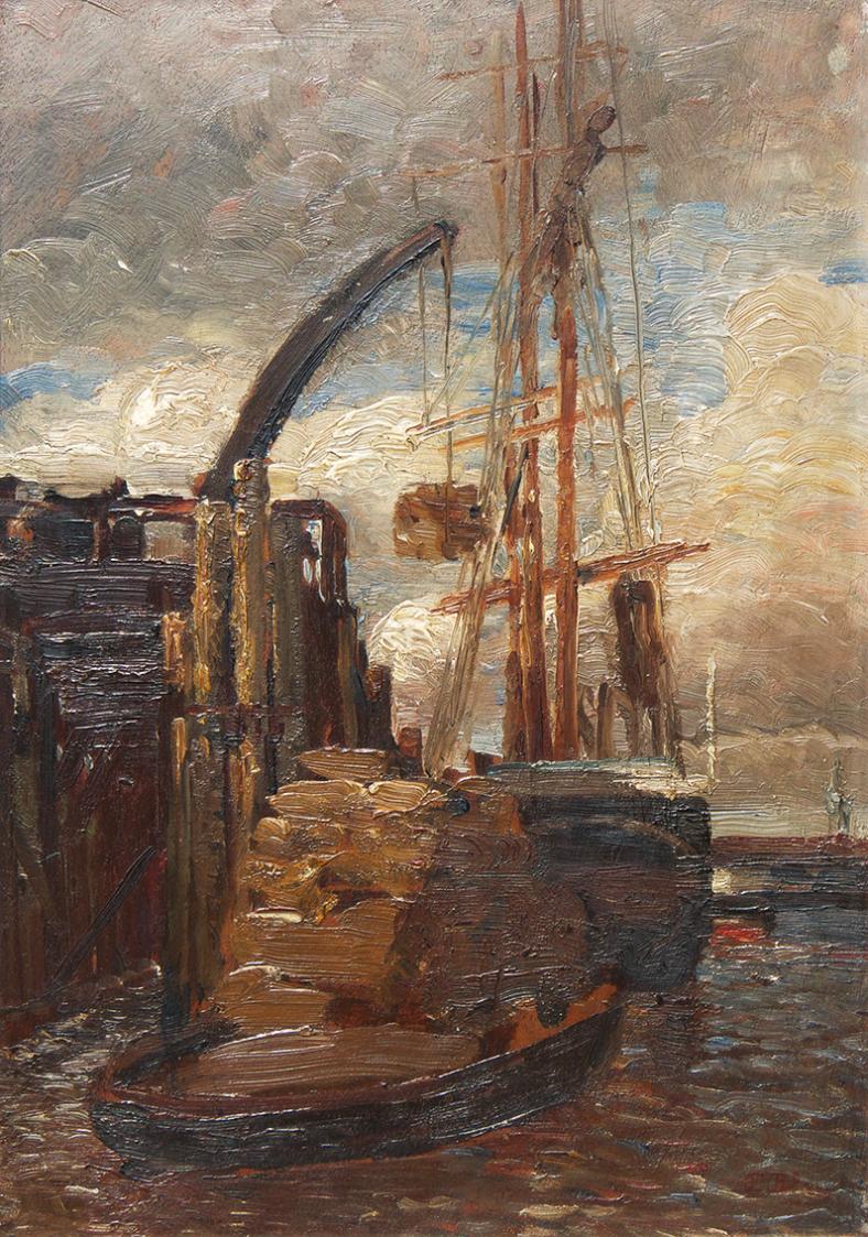 Tina Blau, Hamburg, 1904, Öl auf Holz, 32 × 22,5 cm, Privatbesitz, Wien