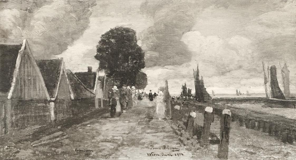Tina Blau, Volendam, 1905/1914, Öl auf Holz, 60 × 75 cm, unbekannter Verbleib