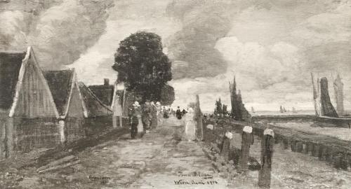Tina Blau, Volendam, 1905/1914, Öl auf Holz, 60 × 75 cm, unbekannter Verbleib