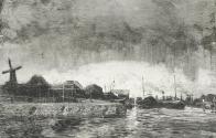 Tina Blau, Regen und Sonnenschein, Dordrecht, 1908, Öl auf Holz, 23 × 34 cm, Privatbesitz, Inv. ...