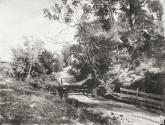 Tina Blau, Dachau, 1870, Öl auf Papier, auf Karton, 39 × 50,5 cm, Privatbesitz