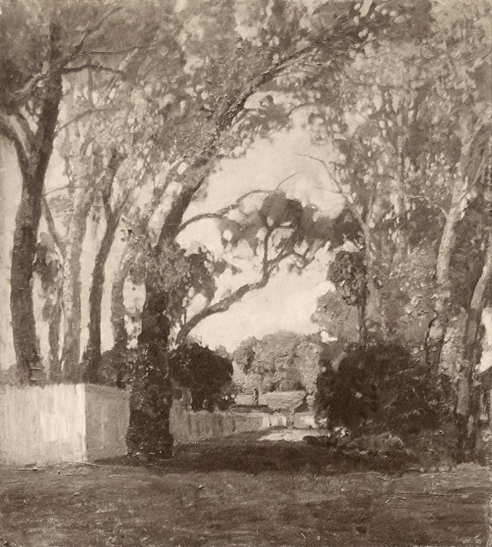 Tina Blau, Prater Krieau, 1916, Öl, unbekannter Verbleib
