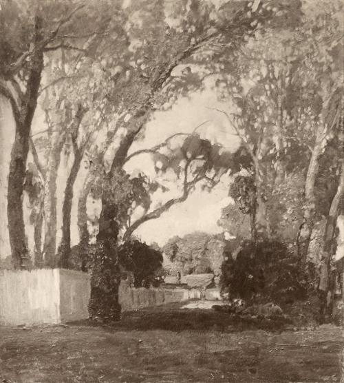 Tina Blau, Prater Krieau, 1916, Öl, unbekannter Verbleib