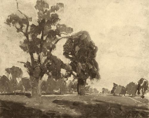 Tina Blau, Prater 19.., 1900/1916, Öl, unbekannter Verbleib