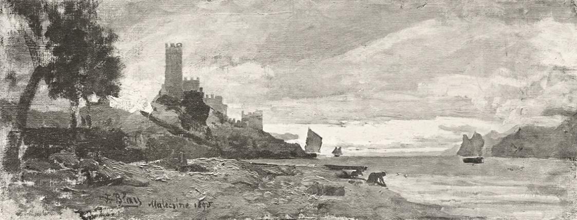 Tina Blau, Malcesine, 1895, Öl auf Leinwand, unbekannter Verbleib