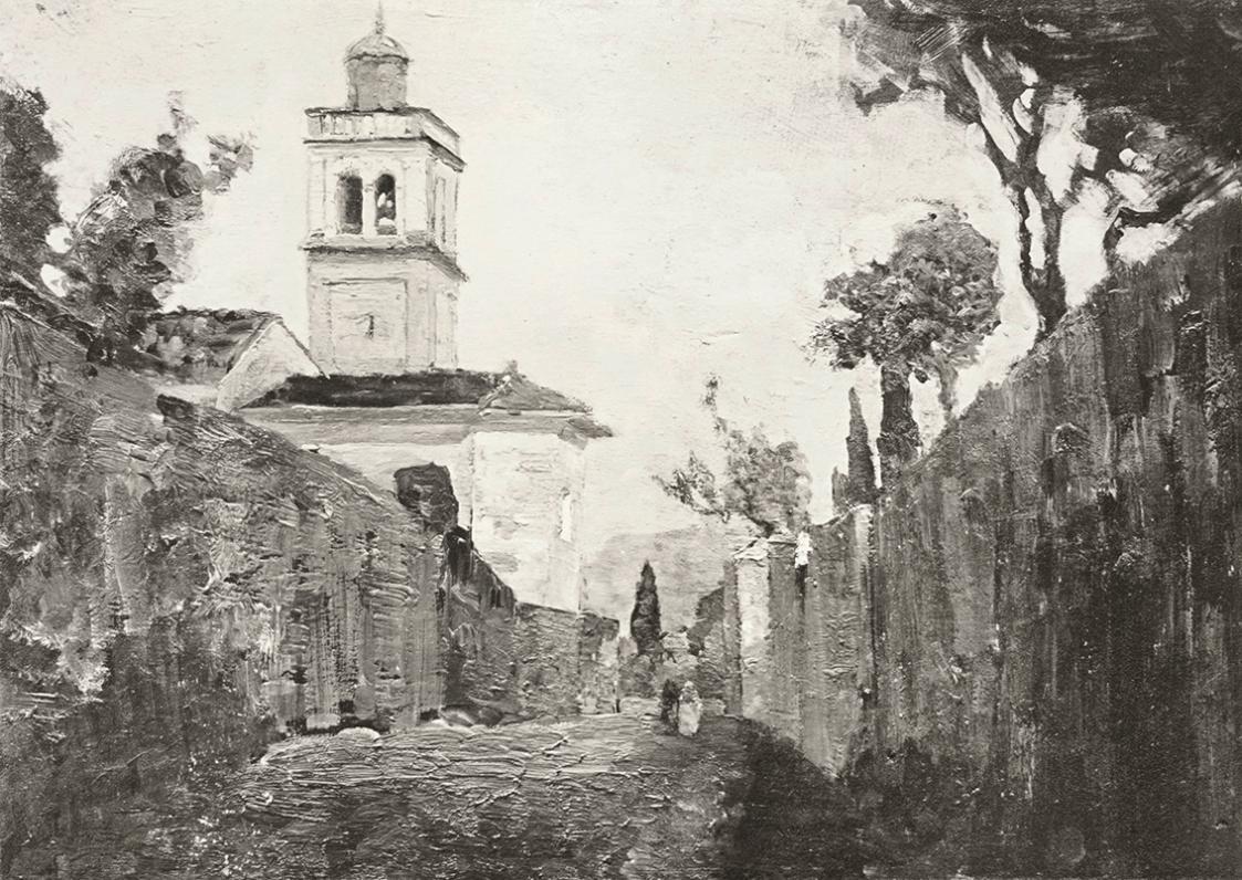 Tina Blau, Malcesine, 1894 oder 1902, Öl, unbekannter Verbleib