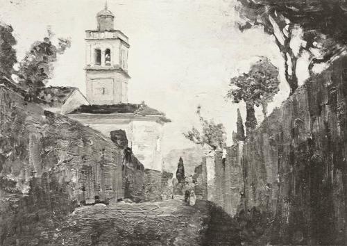 Tina Blau, Malcesine, 1894 oder 1902, Öl, unbekannter Verbleib