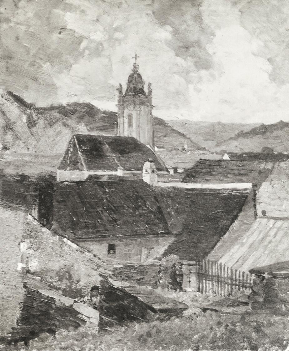 Tina Blau, Dürnstein, 1910, Öl, unbekannter Verbleib