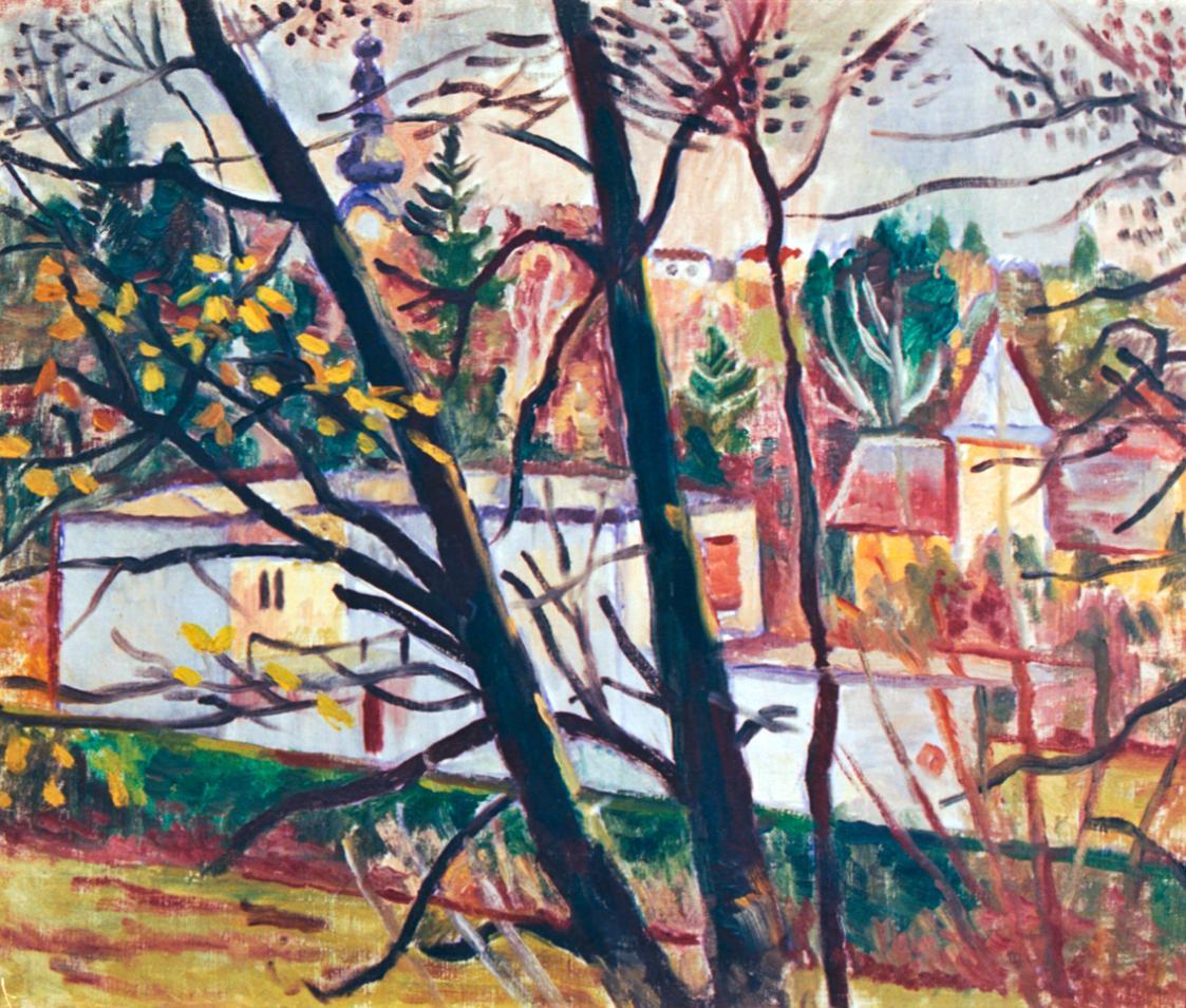 Alfred Wickenburg, Blick vom Hilmteich nach Maria Trost, um 1942, Öl auf Leinwand, 54 × 64 cm,  ...