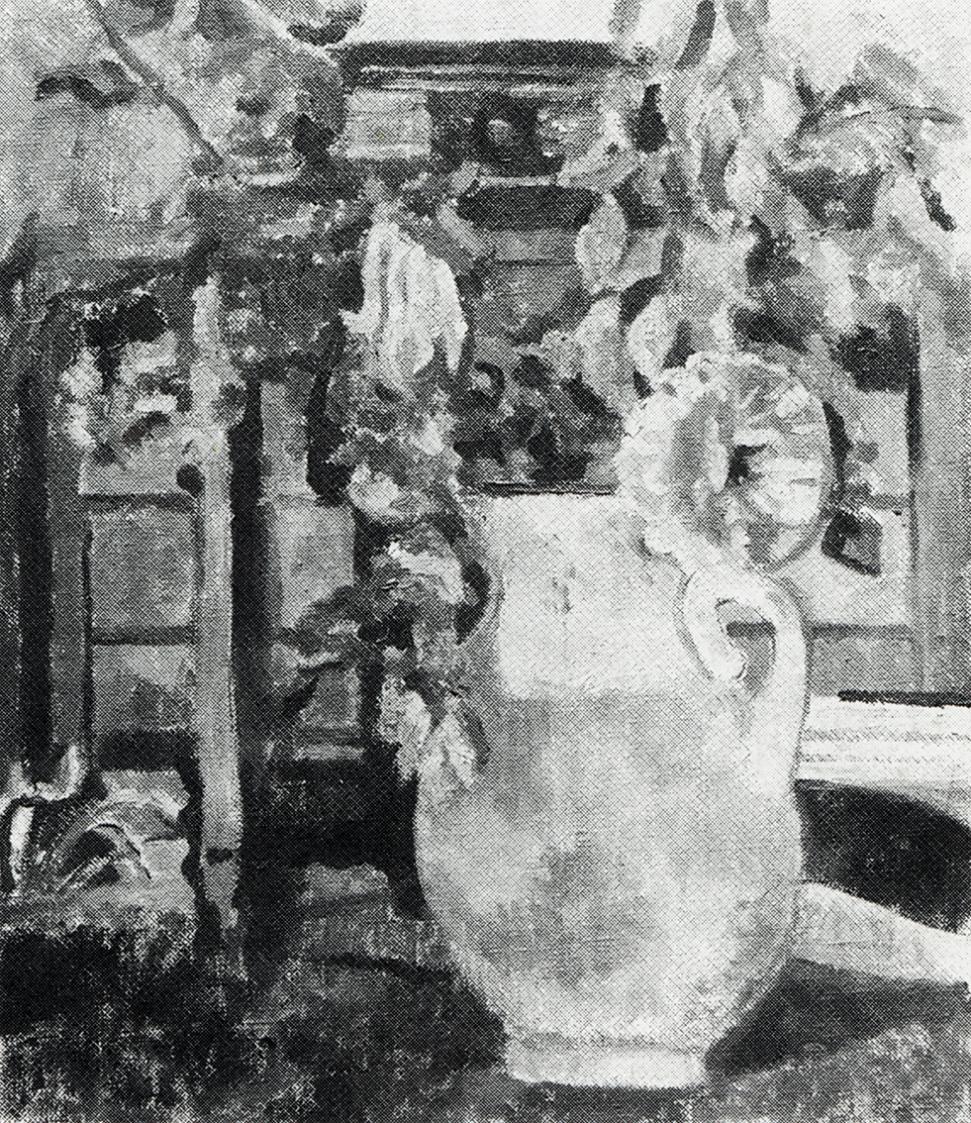 Alfred Wickenburg, Blumenstrauß im Krug, 1943, Öl auf Leinwand, 64 × 55 cm, Verbleib unbekannt