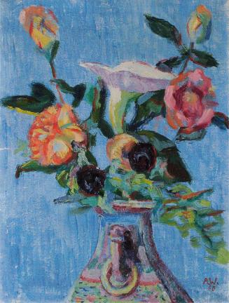 Alfred Wickenburg, Blumenstillleben, 1960, Öl auf Leinwand, 64 × 49 cm, Privatbesitz