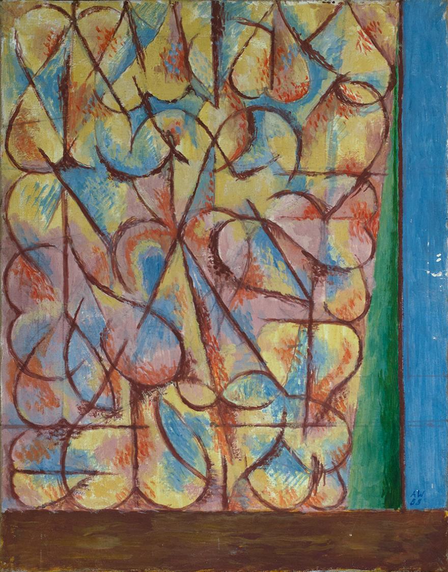 Alfred Wickenburg, Rhythmen, 1958, Öl auf Leinwand, 65,5 × 50 cm, Privatbesitz