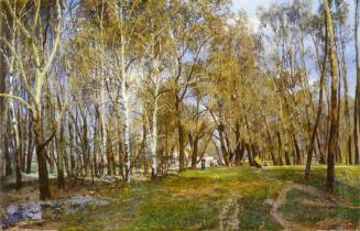 Tina Blau, Frühling im Prater, 1897, Öl auf Leinwand, 64,6 × 100 cm, Privatbesitz