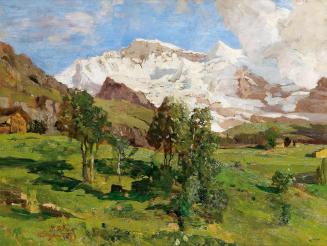 Tina Blau, Die Jungfrau, Wengen, 1899, Öl auf Holz, 33,5 × 43,5 cm, Privatbesitz, Courtesy Aukt ...