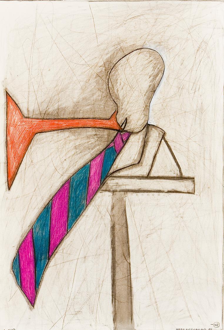 Kurt Hüpfner, A Mod, 1980, Pastell, Kreide und Buntstift auf Papier, 83 × 57,5 cm, Privatbesitz ...