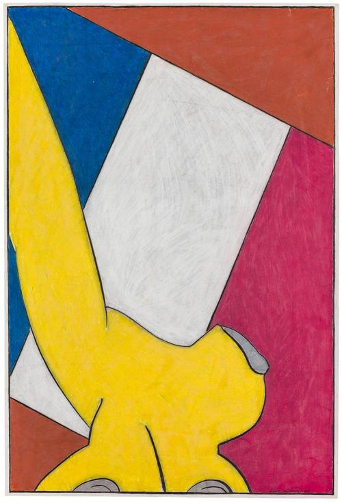 Kurt Hüpfner, Ohne Titel, 1968, Fettkreide auf Papier, 79 × 53 cm, Privatbesitz, Wien