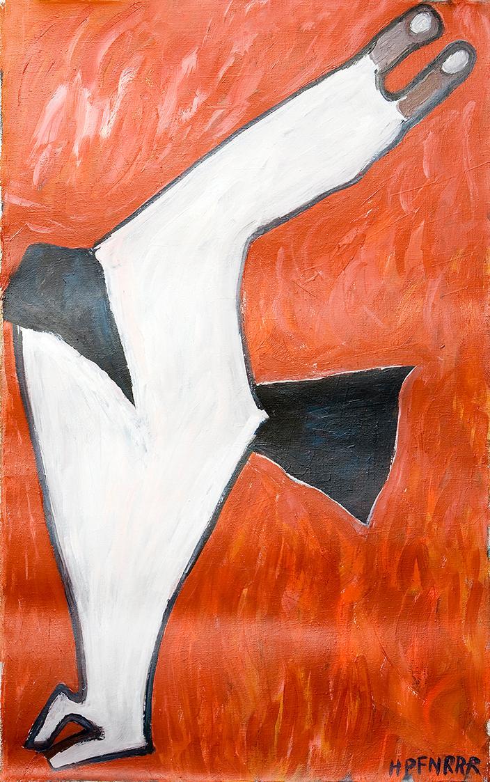 Kurt Hüpfner, Vogel, 1997, Acryl auf Leinen, 70 × 45 cm, Privatbesitz, Wien