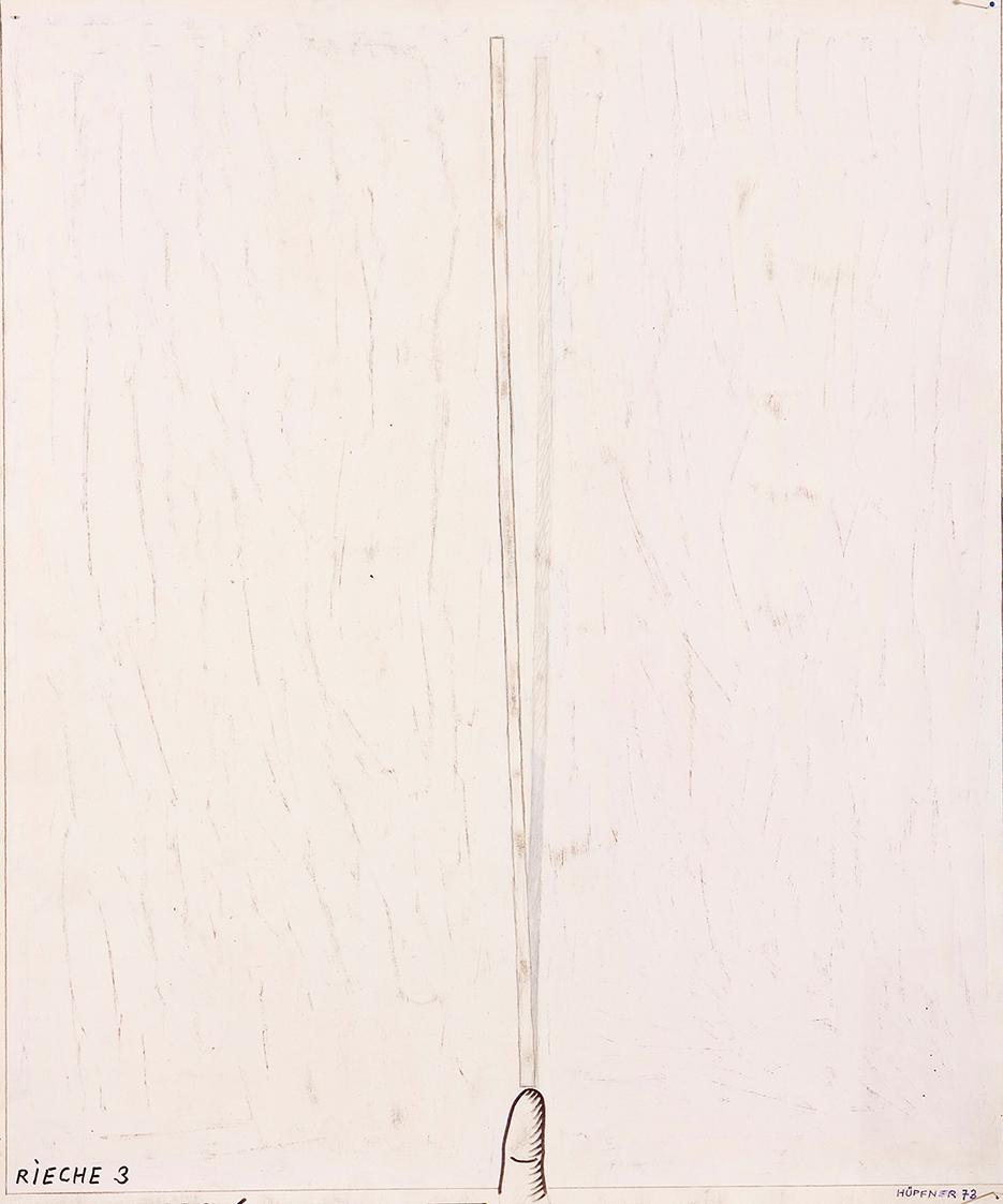 Kurt Hüpfner, Rieche 3, 1973, Bleistift und Filzstift auf Papier, 57,5 × 48 cm, Privatbesitz, W ...