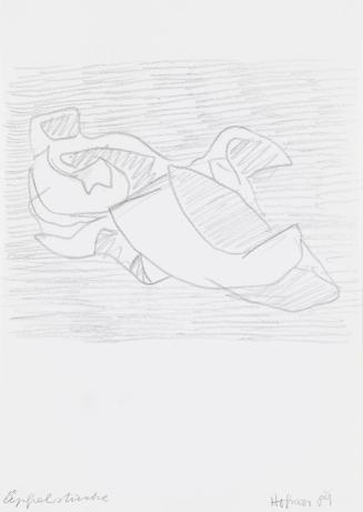 Kurt Hüpfner, Apfelstücke, 1989, Bleistift auf Papier, kaschiert auf Karton, 29,7 × 21 cm, Priv ...