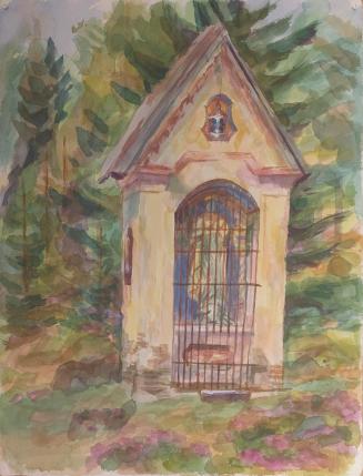 Alfred Wickenburg, Kapelle, 1940/1945, Aquarell auf Papier, Blattmaße: 61,2 × 47,8 cm, Leihgabe ...