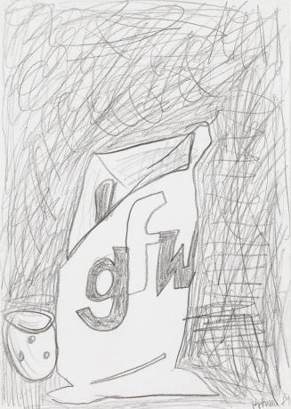 Kurt Hüpfner, Ohne Titel, 1989, Bleistift auf Papier, kaschiert auf Karton, 29,7 × 21 cm, Priva ...