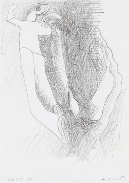 Kurt Hüpfner, Schneider, 1989, Bleistift auf Papier, kaschiert auf Karton, 29,7 × 21 cm, Privat ...