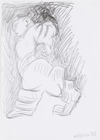 Kurt Hüpfner, Ohne Titel, 1991, Bleistift auf Papier, kaschiert auf Karton, 29,7 × 21 cm, Priva ...