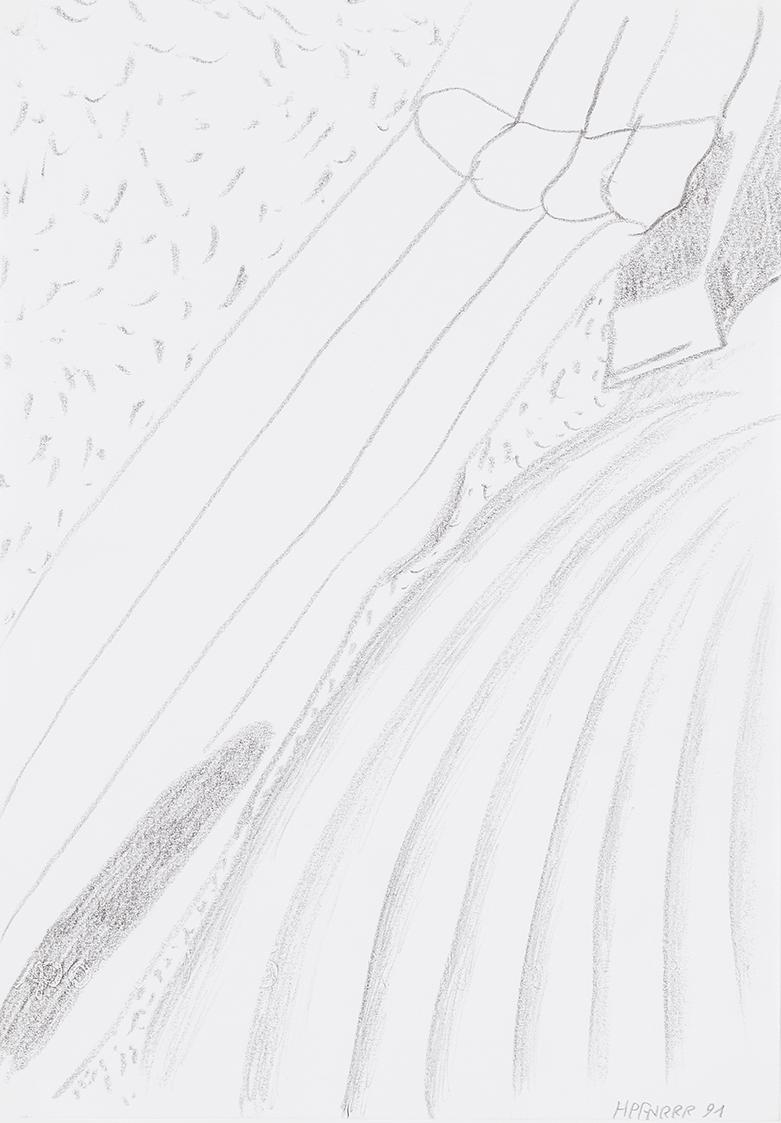Kurt Hüpfner, Ohne Titel, 1991, Bleistift auf Papier, kaschiert auf Karton, 29,7 × 21 cm, Priva…