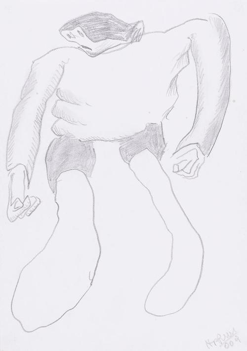 Kurt Hüpfner, Ohne Titel, 2009, Bleistift auf Papier, kaschiert auf Karton, 29,7 × 21 cm, Priva ...