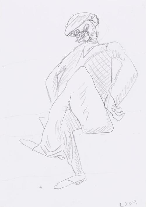 Kurt Hüpfner, Ohne Titel, 2009, Bleistift auf Papier, kaschiert auf Karton, 29,7 × 21 cm, Priva ...