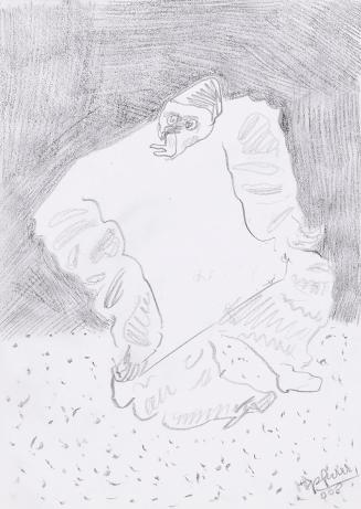 Kurt Hüpfner, Ohne Titel, 2008, Bleistift und schwarze Kreide auf Papier, kaschiert auf Karton, ...