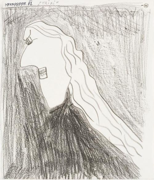 Kurt Hüpfner, Trixi, 1982, Bleistift auf Papier, kaschiert auf Karton, 24,3 × 21 cm, Privatbesi ...